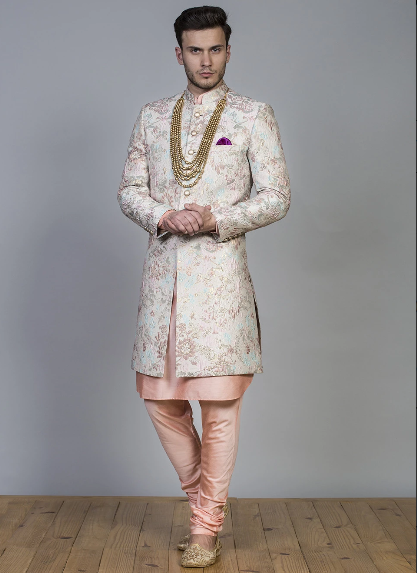 Achkan suit for groom best sale