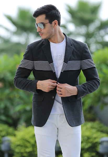 Charcoal Knitted Blazer – Bonsoir