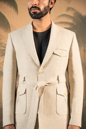 Beige Blazer with Belt