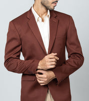 Single Breasted Brown Knitted Blazer