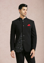 Trendy Black Bandhgala with Embroidery - Modern Indian Fashion

