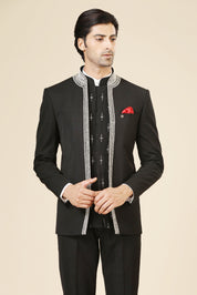 Men's Black Designer Bandhgala - Sophisticated and Stylish

