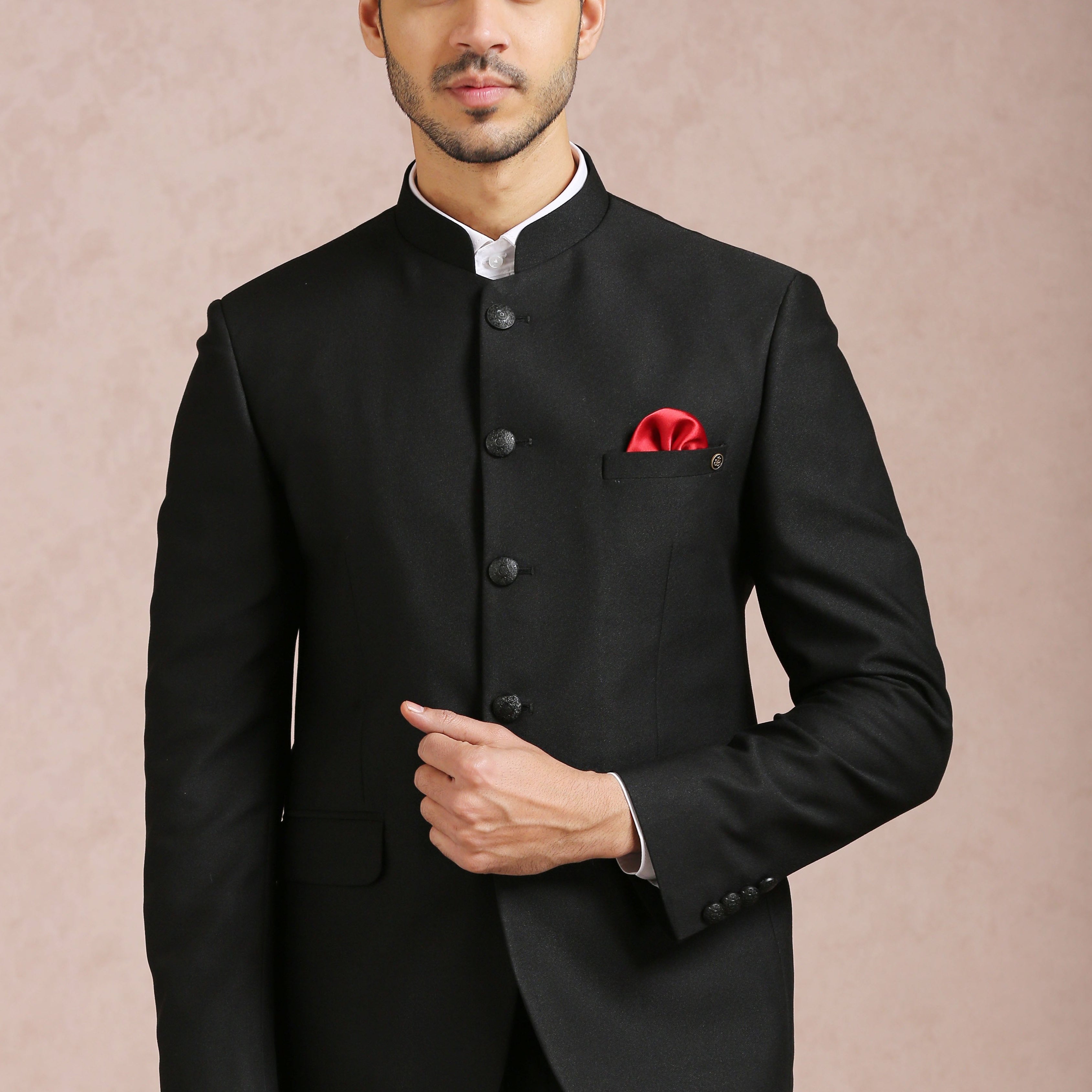 Stylish Black Bandhgala Blazer - Perfect for Weddings and Parties