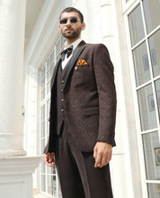 Brown Textured Designer Suit