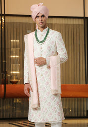 Solid  Pink  Indo -Western With  Dupatta