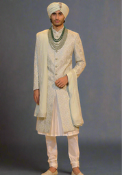 Pista Embroidered Sherwani