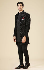 Black Indo Western with Sequin Embroidery