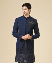 Floral Embroidered Long Kurta with Bandhgala