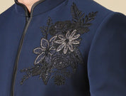 Floral Embroidered Long Kurta with Bandhgala