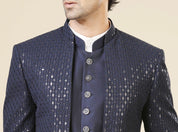 Navy Embroidered Indo-Western