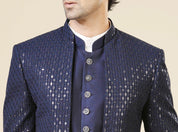 Navy Embroidered Indo-Western