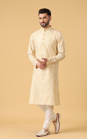 Full Embroidered Yellow kurta set