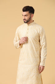 Full Embroidered Yellow kurta set