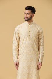 Full Embroidered Yellow kurta set