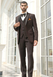 Elegant Brown Designer Suit - High-End Fashion

