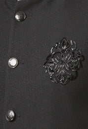 Black Jacket with Hand Embroidered Motif