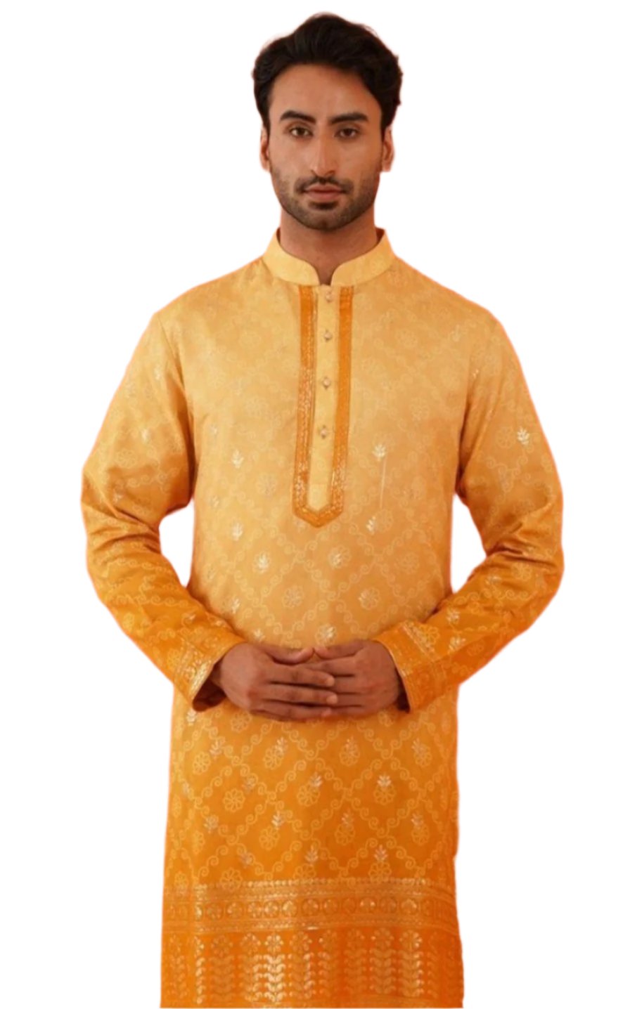 Yellow Ombre Effect kurta set