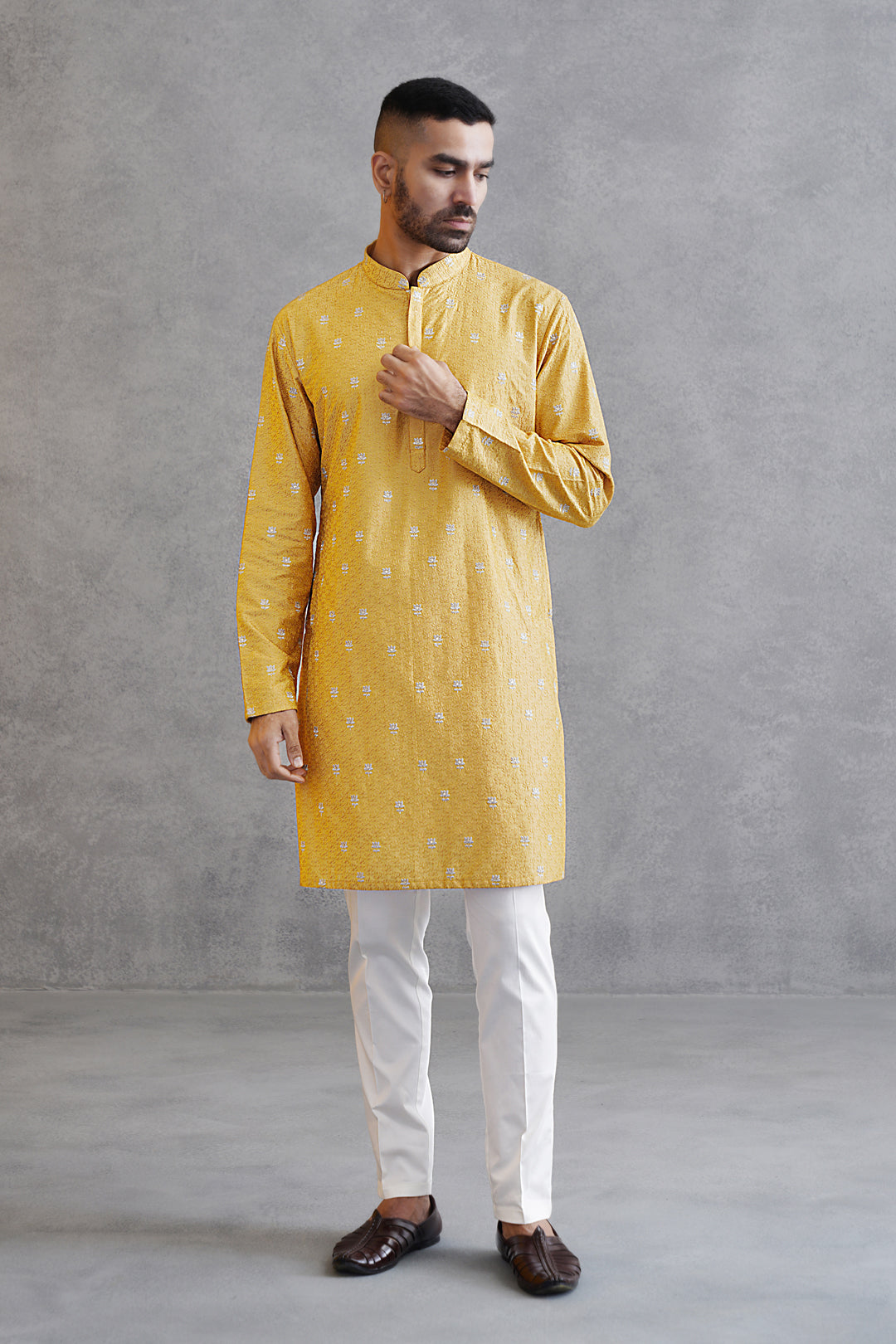 Yellow Embroidered Kurta Set