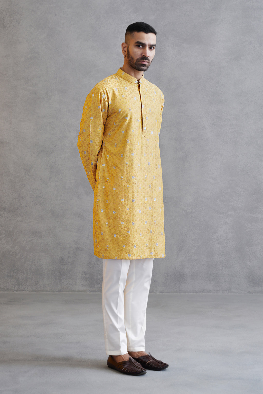 Yellow Embroidered Kurta Set