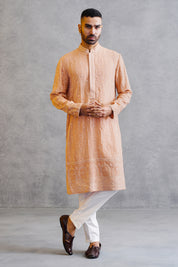 Peach Embroidered Kurta Set