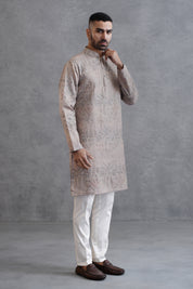 Beige Embroidered Kurta Set