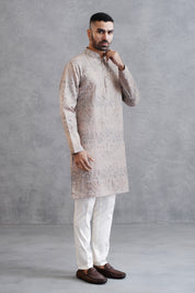 Beige Embroidered Kurta Set