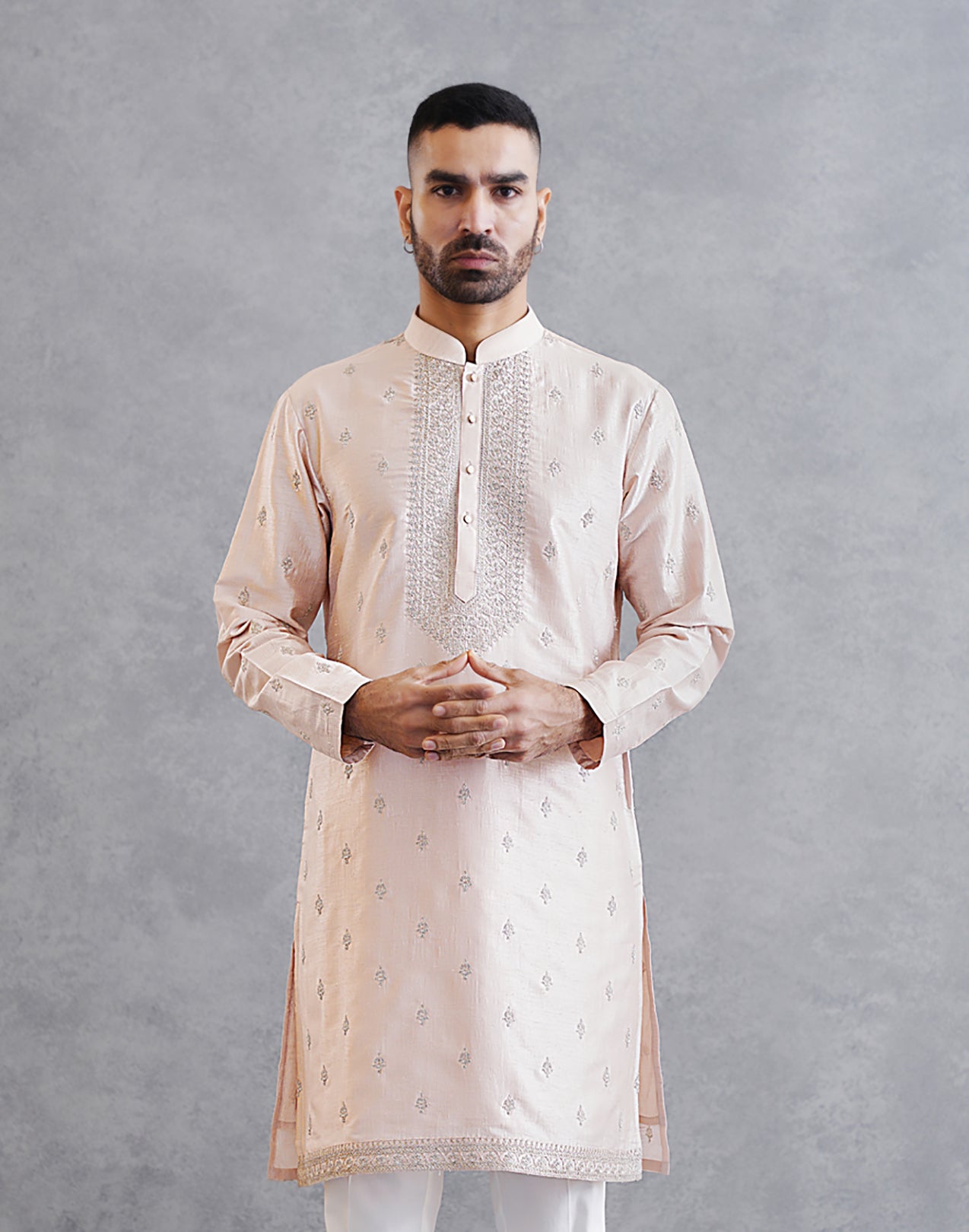 Light Pink Kurta Set with Dori Work