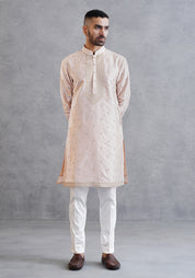 Light Pink Kurta Set with Dori Work