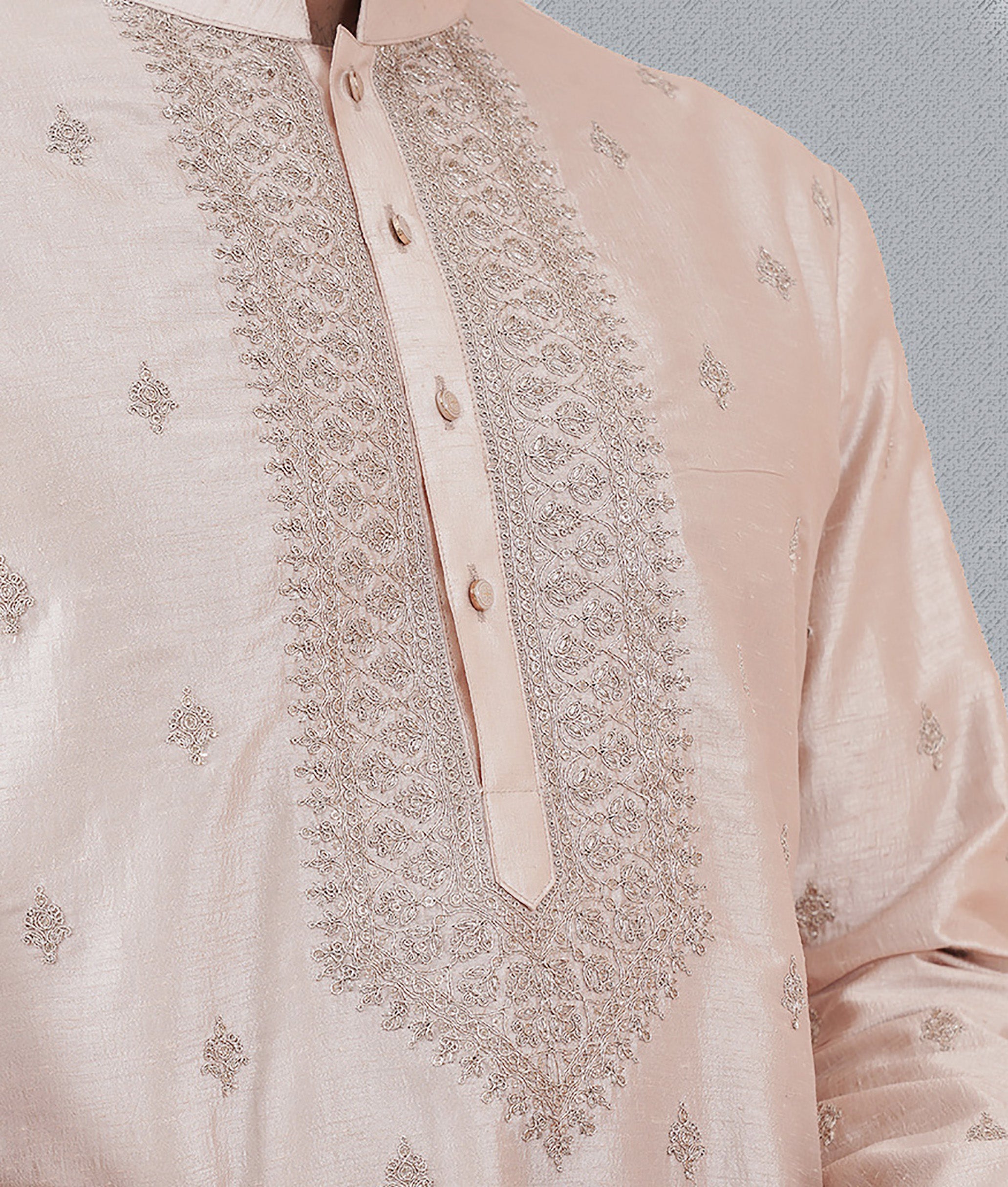 Light Pink Kurta Set with Dori Work