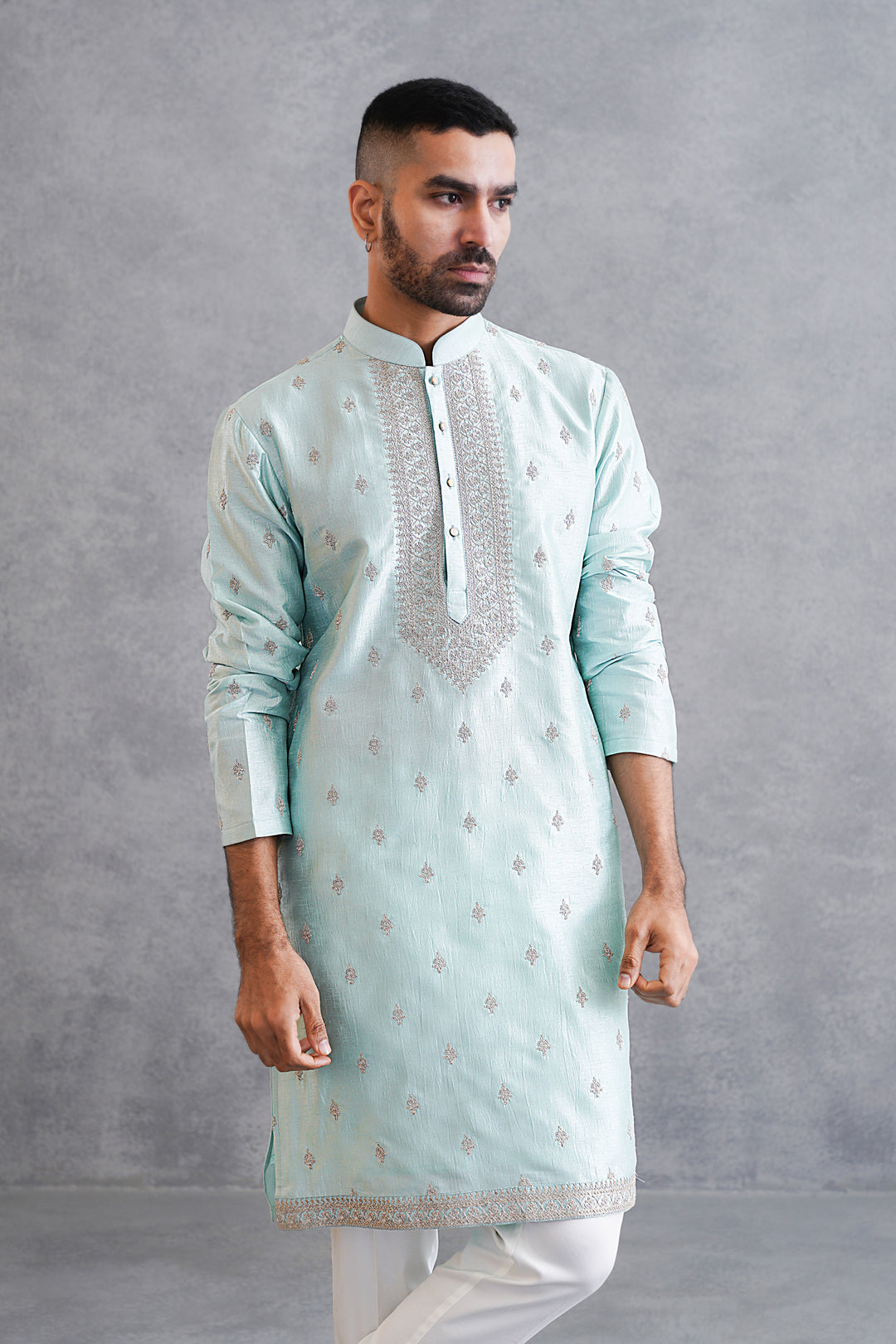 Sky Blue Embroidered Kurta Set