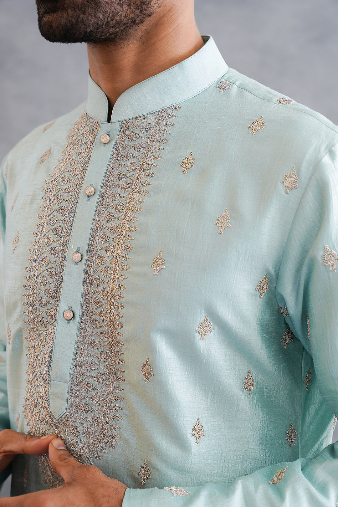 Sky Blue Embroidered Kurta Set