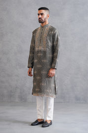 Olive Green Embroidered Kurta Set