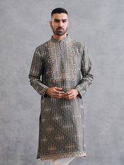 Olive Green Embroidered Kurta Set