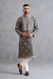 Olive Green Embroidered Kurta Set