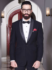 Classic Shawl-collared Black tuxedo Suit