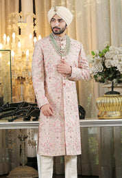 Pink Embroidered Sherwani