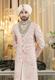 Pink Embroidered Sherwani