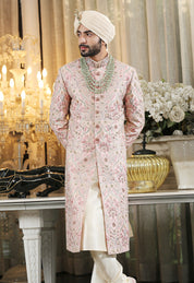 Pink Embroidered Sherwani