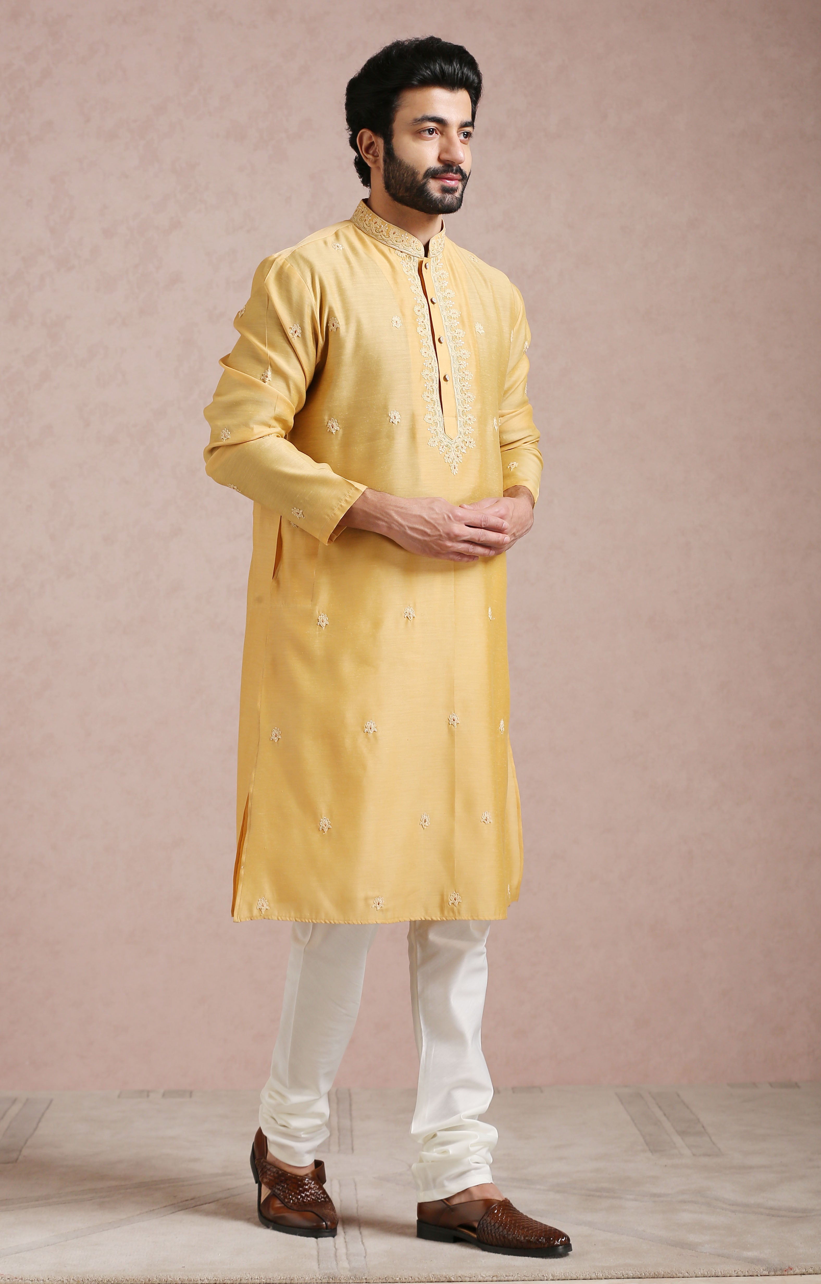 Trendy Yellow Kurta Set - Modern Indian Fashion

