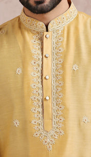 Stylish Yellow Kurta Set with Embroidery - Perfect for Festive Occasions

