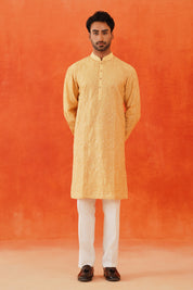 Trendy Yellow Kurta Set - Modern Indian Fashion

