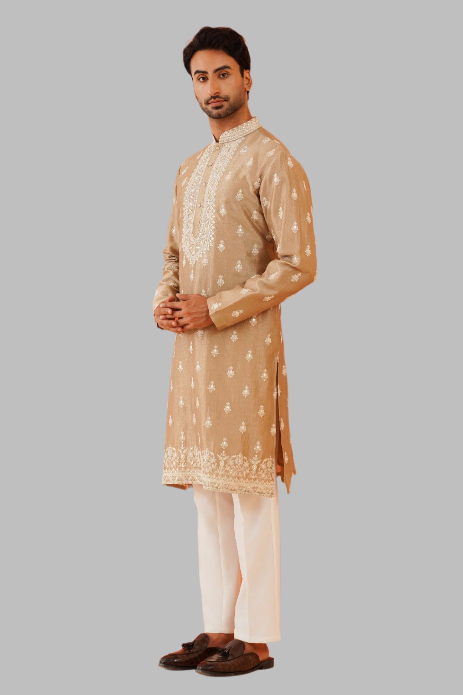 Trendy Golden Yellow Kurta - Modern Indian Fashion

