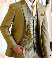 Stylish Golden Brown 5-Piece Suit - Perfect for Weddings and Formal Occasions

