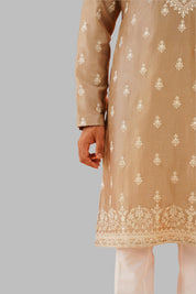 Elegant Golden Yellow Embroidered Kurta - Indian Ethnic Wear

