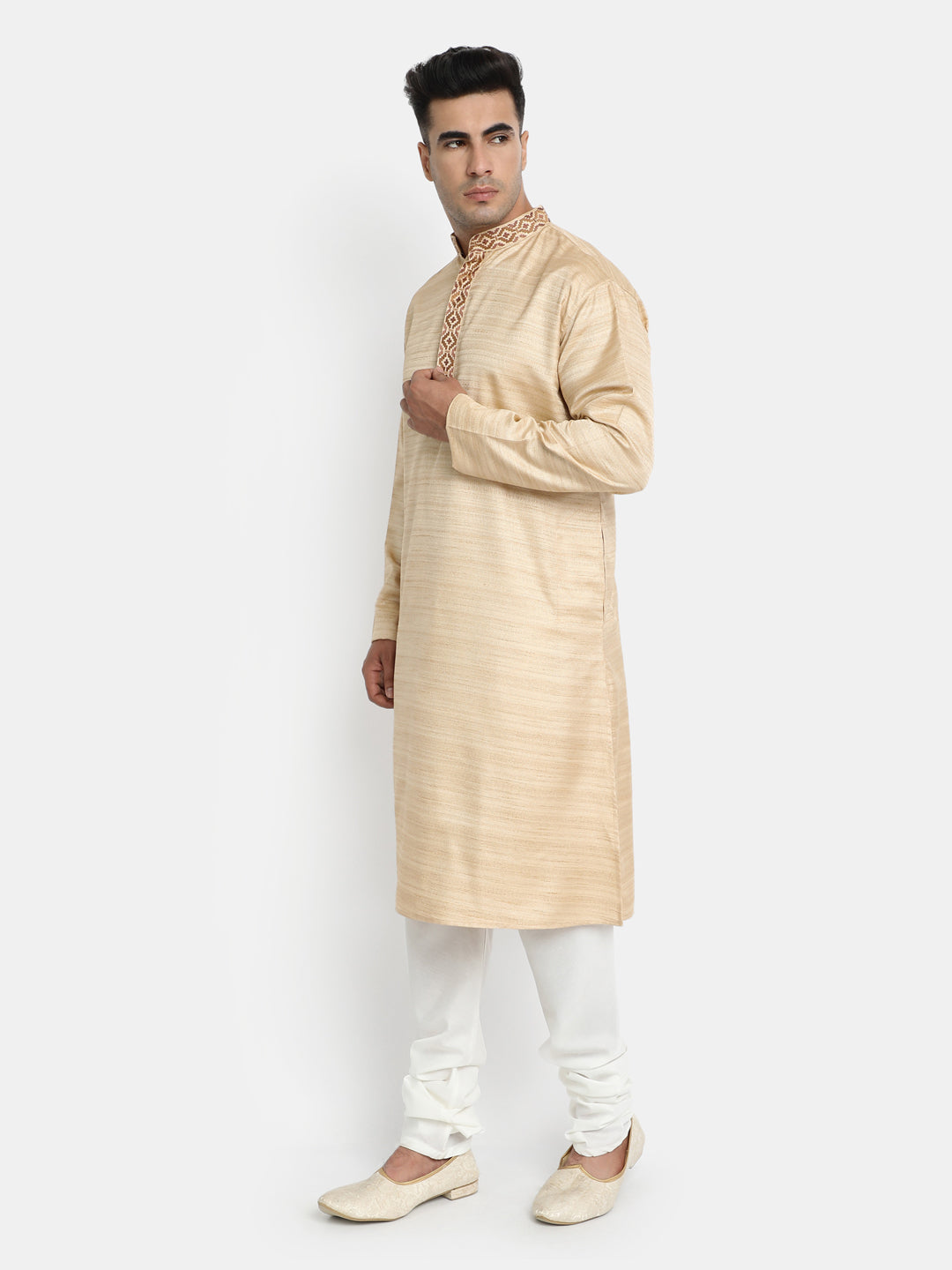 Embroidered Gold Kurta Set