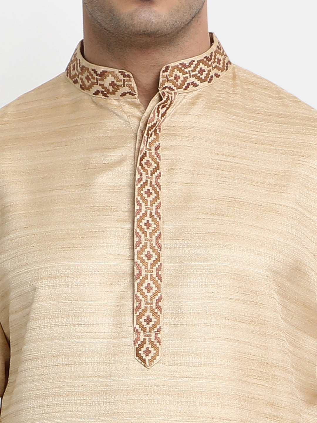 Embroidered Gold Kurta Set