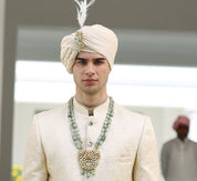 Cream Jacquard Sherwani