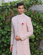 Pink Indo Western with All-Over Embroidery