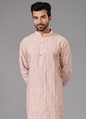 Embroidered Pink Kurta Set