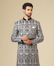 Elegant Black Jacquard Indo-Western - Traditional Indian Attire

